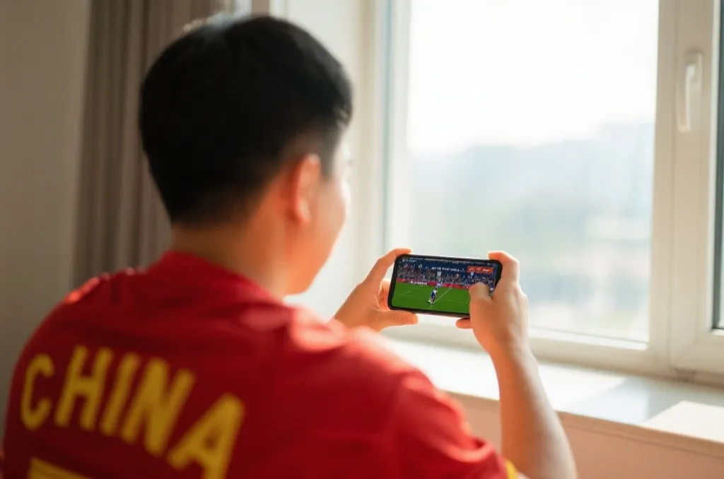 中国球迷在白天观看北美世界杯直播